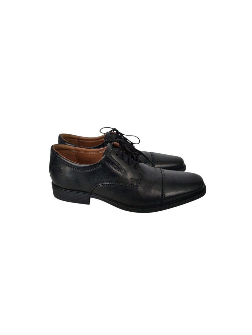 Clarks Tilden Cap Toe Black Leather Dress Shoes Mens Size 8 Oxford Comfort
